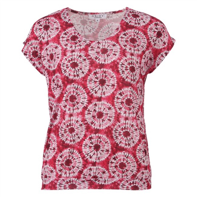 Enjoy T-shirt batik print 183601 Rood